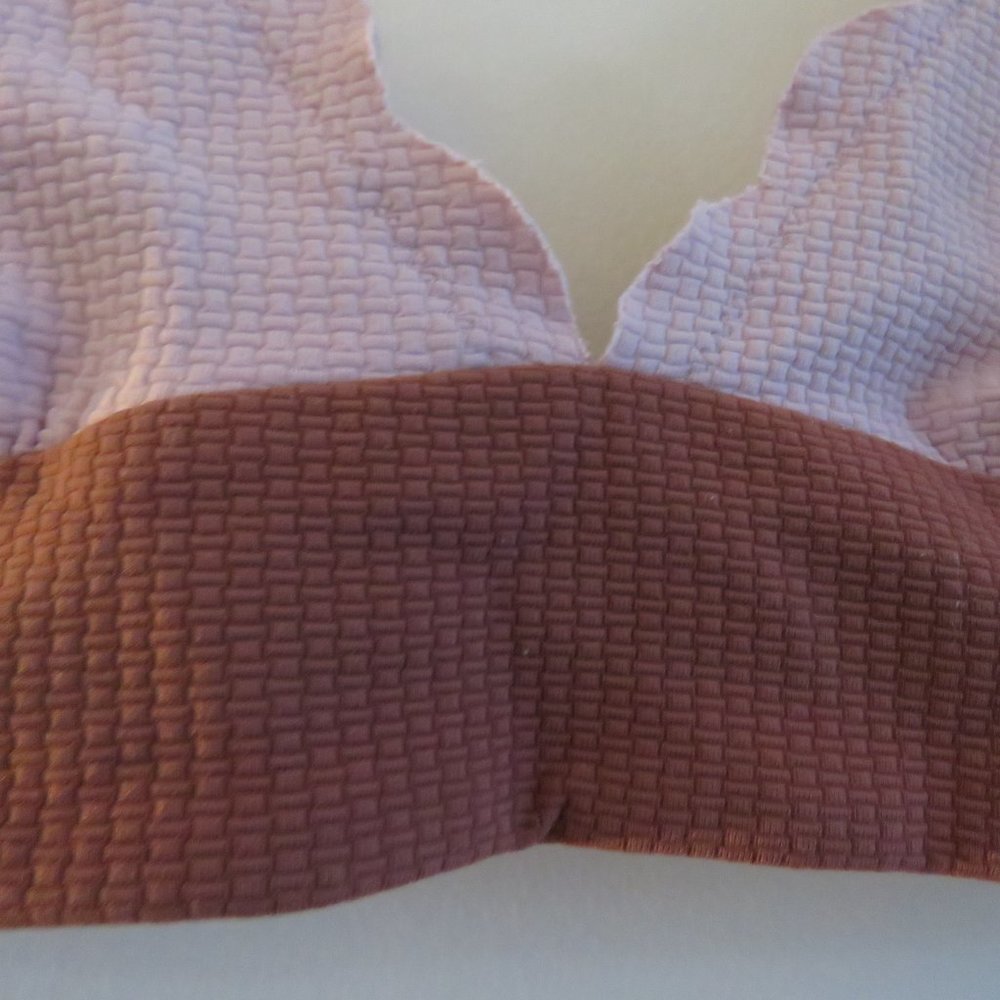 MARYSIA Santa Clara Scalloped Light Pink Textured Triangle Bikini Top - Size XS - Picture 6 of 15